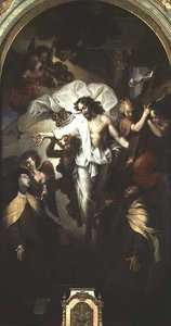 Christ Resurrected Between St. Theresa Of Avila And St. John Of The Cross ) — Michel Corneille