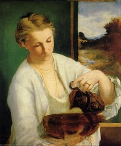 Portrait Of Madame Manet Holding A Ewer — Édouard Manet