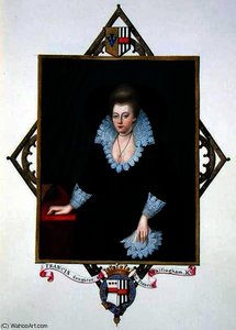 Portrait of Frances Walsingham, Countess of Essex from 'Memoirs of the Court of Queen Elizabeth' aft