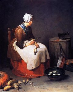 The Turnip Peeler — Jean-baptiste-siméon Chardin, Contemporary Realism
