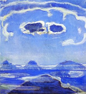 Eiger, Monch And Jungfrau In Moonlight — Ferdinand Hodler