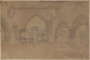 Arreton Church. The Nave — Jasper Francis Cropsey