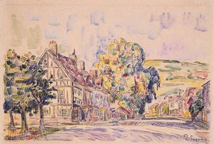 Street With A Frame House In Normandy — Paul Signac