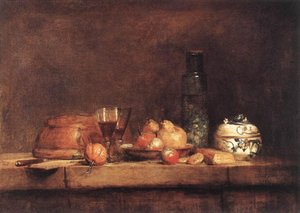 Still Life With Jar Of Olives — Jean-baptiste-siméon Chardin