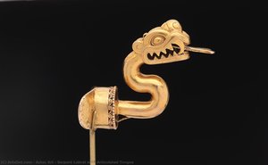 Serpent Labret With Articulated Tongue — Aztec Empire