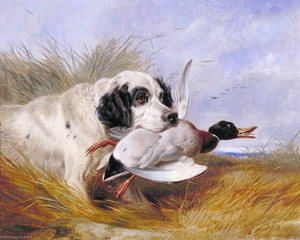Dog With A Wild Duck — Richard Ansdell, Victorian Realism