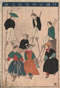 Print Of Foreign Children Playing — Utagawa Yoshikazu, Ukiyo-e