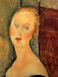 Germaine Survage With Earrings — Amedeo Clemente Modigliani, Expressionist Style