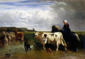 The Crossing Of The River — Constant Troyon