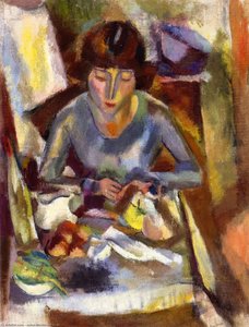 Hermine David At The Table — Julius Mordecai Pincas