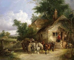 A Halt At The Inn — William Shayer Senior