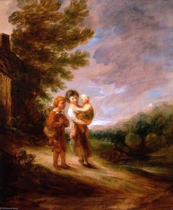Landscape With Peasant Children Outside A Cottage — Gainsborough Dupont, Neoclassicism