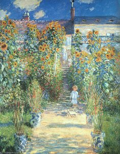 The Artist's Garden At Vétheuil, Oil On Canvas, — Claude Monet, Impressionism