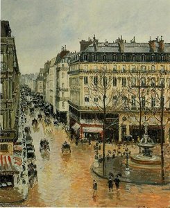 Rue Saint-honore - Afternoon, Rain Effect. — Camille Pissarro, Impressionist Landscape