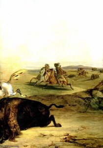 Indians Hunting The Bison — Karl Bodmer