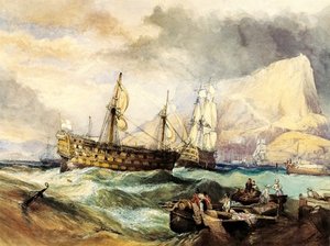 The Victory Towed Into Gibraltar After Trafalgar