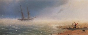 Sheep Which Forced By Storm To The Sea — Ivan Konstantinovich Aivazovsky