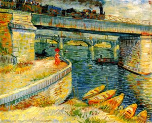 Bridges Across The Seine At Asnieres — Vincent Willem Van Gogh, Post-impressionism