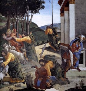 The Trials And Calling Of Moses (detail) — Sandro Botticelli, Renaissance