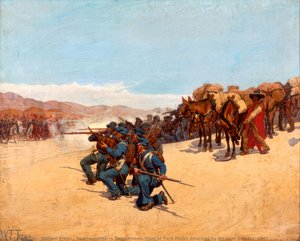 Quartermaster's Department: Train Of Pack Mules Attacked By Mexican Calvary, 1847 — William Trego