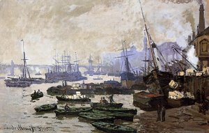 Boats In The Port Of London — Claude Monet, Impressionism