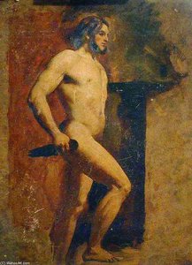 Male Nude With Dagger — William Etty