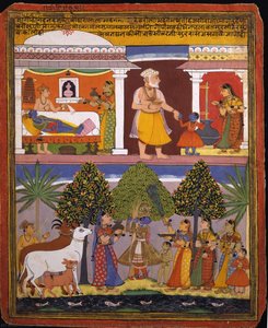 Scenes From The Childhood Krishna, From A Sur Sagar Manuscript — Manohar