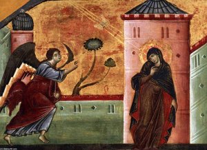 Annunciation — Guido Da Siena, Gothic Period