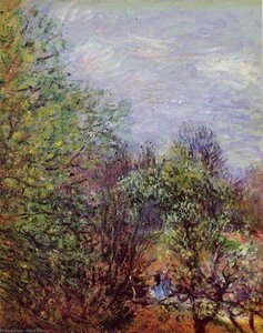 Two Women Walking Along The Riverbank — Alfred Sisley