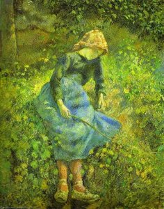 The Shepherdess — Camille Pissarro, Impressionism