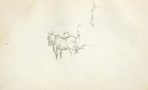 Horses, Study For Wheat-wain Afield — John Ottis Adams