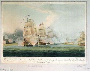 Duckworth's Squadron Forcing The Dardanelles — Thomas Whitcombe