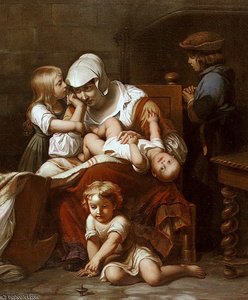 Juene Mere Et Ses Enfants — Hippolyte-paul Delaroche