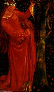 Woman Gathering Fruit — Dante Gabriel Rossetti, Pre-raphaelite Romanticism