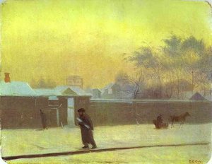 Wintry Street On Vasilievsky Island, St. Petersburg — Pavel Fedotov