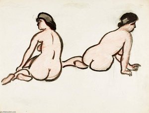 Group Of Two Female Nudes — Carl Newman