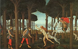 The Story Of Nastagio Degli Onesti (first Episode) — Sandro Botticelli, Early Renaissance