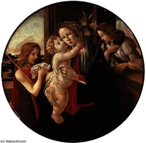 The Madonna And Child With The Young Saint John The Baptist And The Archangel Gabriel — Sandro Botticelli