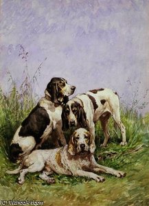 A Group Of French Hounds — Charles Olivier De Penne