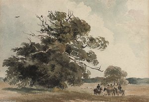 Riders Resting By A Large Tree — Peter De Wint