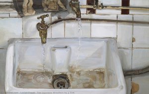 Two Japanese Wrestlers By A Sink — Lucian Freud