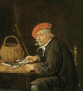 Man Scaling Fish