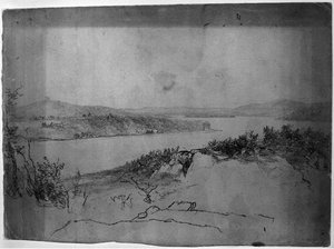 Wooded Landscape Overlooking Lake — Homer Dodge Martin, Hudson River School