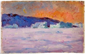3 00 P.m. Sunset At Head Of Bowdoin Bay — Frank Wilbert Stokes