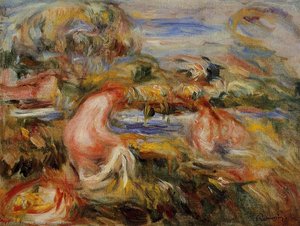 Two Bathers In A Landscape — Pierre-auguste Renoir