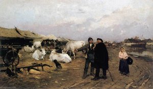 Market Scene — Lajos Deák Ébner