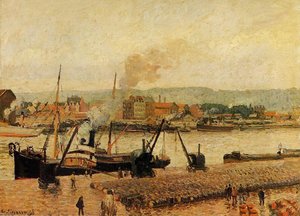 Morning, After The Rain, Rouen — Camille Pissarro, Impressionist Landscape
