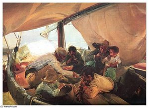 Comiendo En La Barca — Joaquín Sorolla Y Bastida