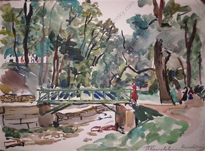 Kislovodsk. The Bridge In The Park. — Pyotr Konchalovsky, Fauvism