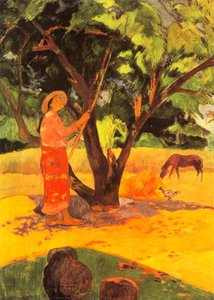Mau Taporo (also Known As The Lemon Picker) — Eugène Henri Paul Gauguin, Cloisonnism